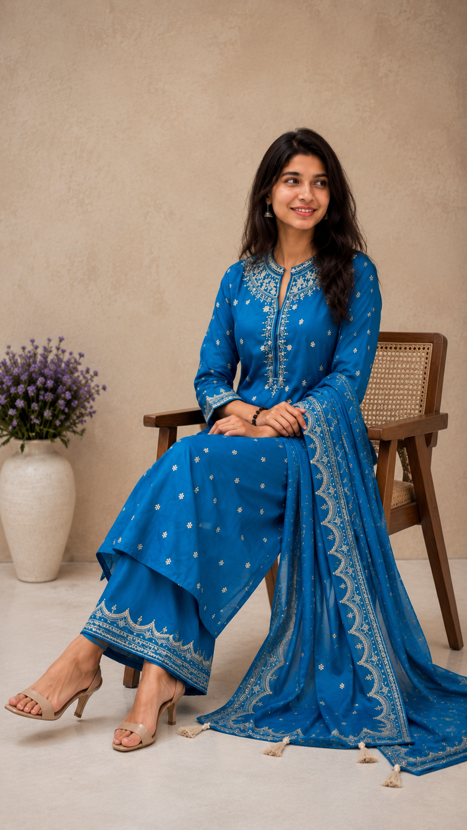 💙 Azure Grace Embroidered Kurta Set – Effortless Elegance for Every Occasion ✨🌿