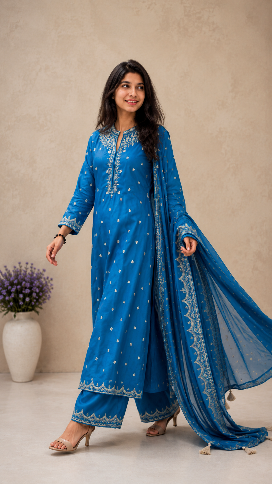 💙 Azure Grace Embroidered Kurta Set – Effortless Elegance for Every Occasion ✨🌿